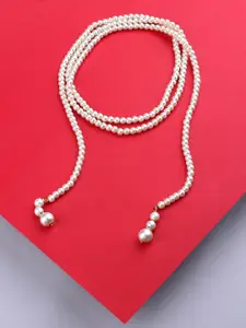 Zaveri Pearls White Gold-Plated Wrap Around Pearls Necklace