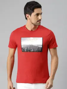 Levis Men Red Printed T-shirt