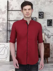 Kuons Avenue Men Maroon Slim Fit Solid Casual Shirt
