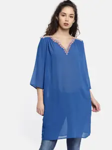 Global Desi Blue Shift Dress