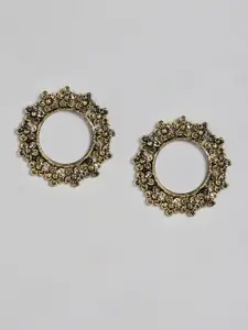 Anouk Antique Gold-Plated Circular Drop Earrings
