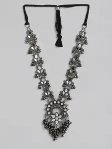 Anouk Charcoal Grey Mirror Ghungroo Detail Necklace