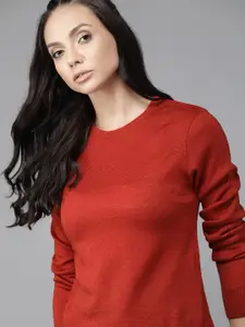 Roadster Women Red Solid Pullover