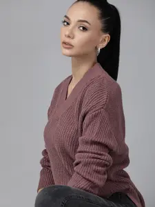 Roadster Women Mauve Ribbed Pullover