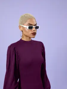 Roadster Women Charming Purple Solid Jumper Dress