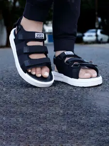 aadi Men Black Comfort Sandals