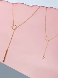 OOMPH Gold-Toned Set Of 2 Necklace