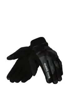 Royal Enfield Men Olive Green & Black Camo Printed Intrepid Riding Gloves