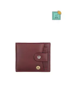 WildHorn Men Maroon Textured Two Fold Leather Wallet