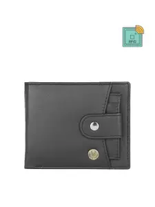 WildHorn Men Black Textured Two Fold Wallet