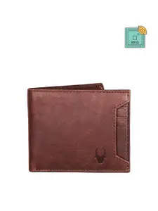 WildHorn Men Brown Textured Two Fold Wallet