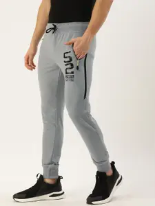 Sports52 wear Men Grey Slim Fit Brand Logo Printed Joggers