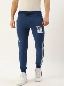 Sports52 wear Men Blue Slim Fit Brand Logo Printed Joggers