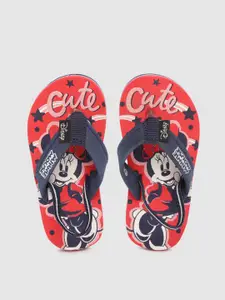 toothless Girls Navy Blue & Red Disney Minnie Mouse Print Thong Flip-Flops