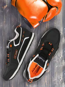 HIROLAS Men Black Synthetic Running Shoes