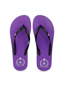 United Colors of Benetton Women Black & Purple Thong Flip-Flops