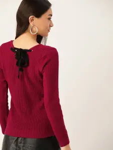 DressBerry DressBerry Women Magenta Striped Pullover