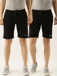 TOM BURG Men Pack of 2 Black High-Rise Regular Shorts
