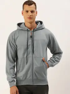 Sports52 wear Solid Hooded Front-Open Sweatshirt