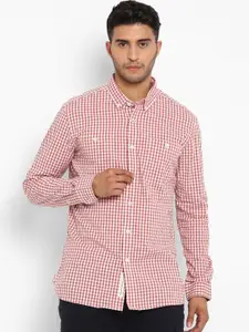 Royal Enfield Men Red Gingham Checked Casual Shirt