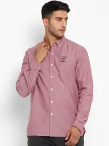 Royal Enfield Men Pink Opaque Casual Shirt