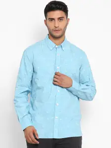 Royal Enfield Men Blue Opaque Printed Casual Shirt