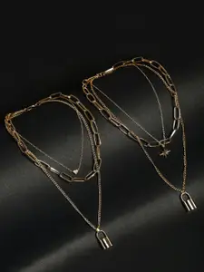 Jewels Galaxy Set of 2 Gold-Plated Layered Necklaces
