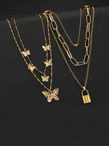 Jewels Galaxy Set Of 2 Gold-Plated Layered Necklace