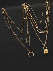 Jewels Galaxy Set of 2 Gold-Plated Layered Necklaces