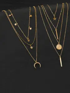 Jewels Galaxy Set Of 2 Gold-Plated Layered Necklace