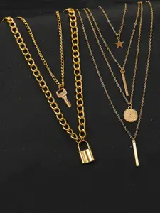 Jewels Galaxy Set Of 2 Gold-Plated Layered Necklace