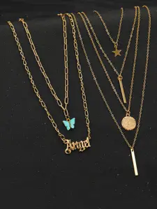 Jewels Galaxy Set Of 2 Gold-Plated Layered Necklace