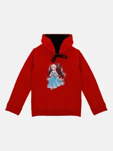 Disney by Wear Your Mind Girls Red Frozen Printed Sweatshirt