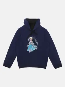 Disney by Wear Your Mind Girls Navy Blue Frozen Printed Sweatshirt