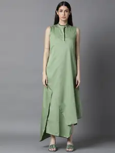 RAREISM Green Asymmetric Hem Maxi Dress