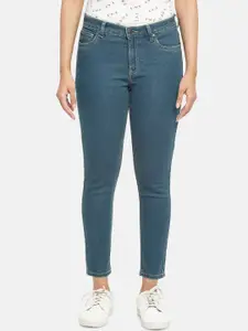People Women Blue Solid Jeans