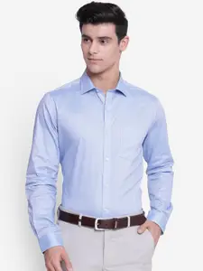 Turtle Men Blue Slim Fit Opaque Formal Shirt