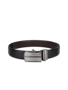 Kara Men Black Textured Formal Belt