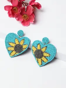 Moedbuille Turquoise Blue Contemporary Handcrafted  Studs Earrings