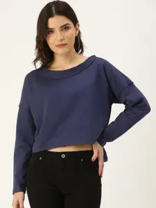FOREVER 21 Women Navy Blue Sweatshirt