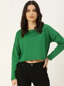 FOREVER 21 Women Green Sweatshirt