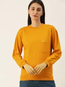 FOREVER 21 Women Rust Solid Sweatshirt