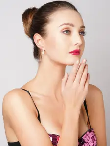 AMI Rose Gold & White Contemporary Studs Earrings