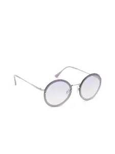 French Connection Women Purple Lens & Round Sunglasses with UV Protected Lens FC 7570 C2 S
