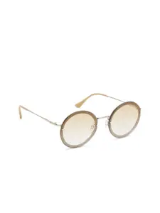 French Connection Women Brown Lens & Round Sunglasses with UV Protected Lens FC 7570 C3 S