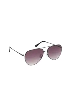 French Connection Men Brown Lens & Black Aviator Sunglasses with UV Protected Lens