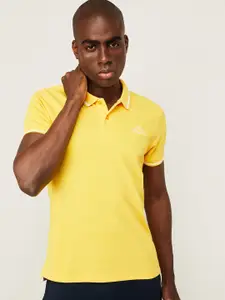 Kappa Men Yellow Polo Collar T-shirt