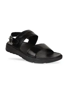Carlton London Men Black Comfort Sandals