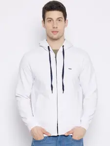 Adobe Men White Hooded Cotton Sweatshirt
