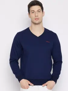 Adobe Men Navy Blue Cotton Sweatshirt